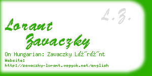 lorant zavaczky business card